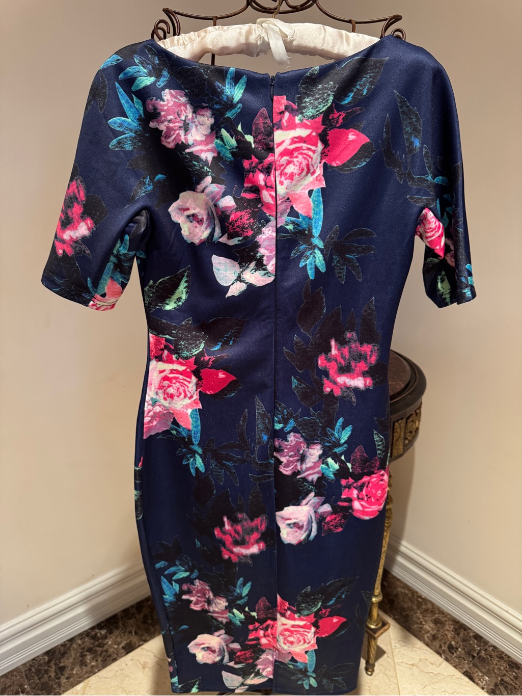 Ax Paris Navy & Rose Floral Midi Dress — image 2 of 5